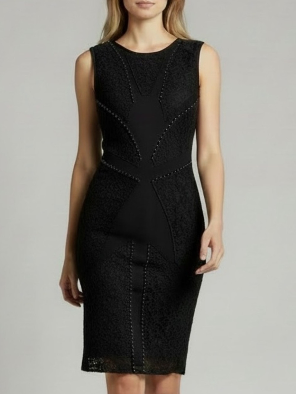 ZARA | Black Beaded Low Scoop Back Dress Sz M